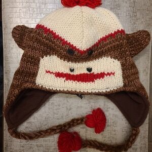 Brown and Red Kids Monkey Hat
